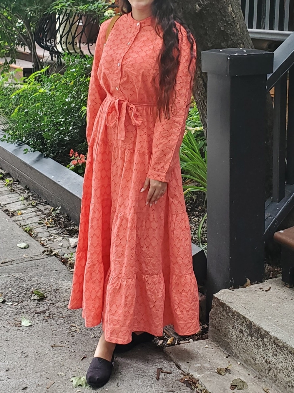 Wilfred Eyelet Coral Maxi Dress Like New